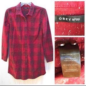 Cute Women’s Obey Distressed Button Down Shirt Dress